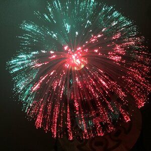 Vtg Fantasia Sunburst 4000 Fiber Optic Motion Rotating Color Spray Chrome Lamp